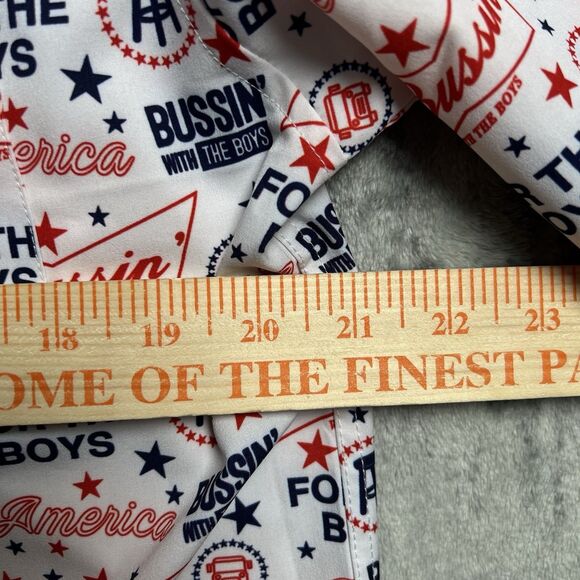 Barstool Sports Tropical Bros White Button Shirt Stars Bussin For The Boys‎ L - Picture 4 of 6